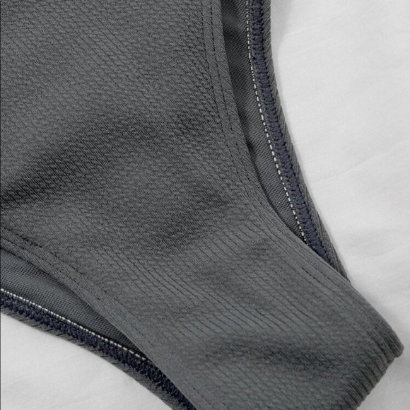 Bohemian Gray Cut Out One Shoulder Monokini One Piece Swimsuit XS S M L XL - Picture 3 of 4